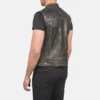 Rugged Men's Brown Leather Biker Vest