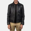 Classic Black Leather Jacket for Casual Wear