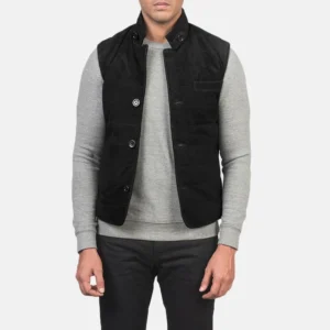 Classic Men's Suede Vest in Black