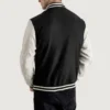 Black and White Varsity Letterman Jacket back view