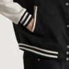 Black and White Letterman Jacket close up