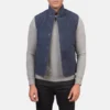 Premium Suede Vest in Blue