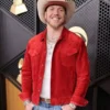 Brandon Lake Red Suede Jacket Inspired by Grammy 2026 Style