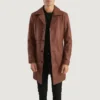 Men's Brown Leather Coat for Winter and Everyday Wear