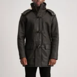 Brown Leather Duffle Coat