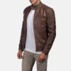 Stylish Brown Leather Biker Jacket