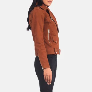 Stylish Brown Suede Moto Jacket for Classic Everyday Outfits