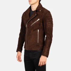Mocha Suede Jacket with Biker Style