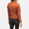Women's Brown Suede Biker Jacket with Vintage Motorcycle Styling