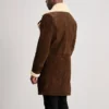 Premium Men's Brown Suede Shearling Coat