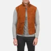 Premium Men's Brown Suede Vest