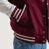 Stylish Burgundy Maroon White Letterman Jacket