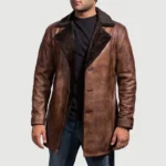 Distressed Leather Fur Coat