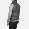Stylish Green Leather Padded Vest