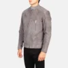 Men's Grey Suede Motorcycle Jacket