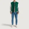 Green and White Varsity Jacket detailed design