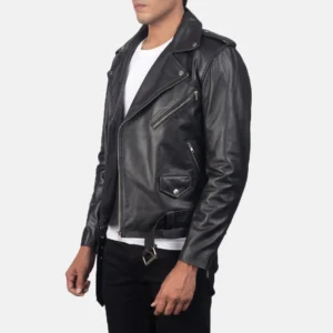 Stylish Black Leather Biker Jacket