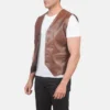 Stylish Auden Brown Leather Layering Vest