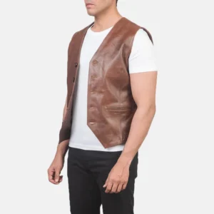 Stylish Auden Brown Leather Layering Vest