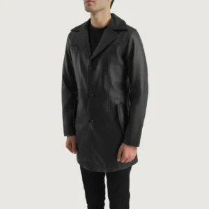 Men's Premium Black Leather Coat