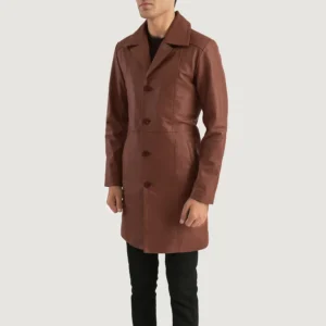 Premium Brown Leather Winter Coat