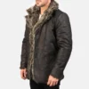 Men's Furlong Leather Coat Front View