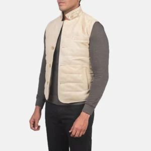 Men's Off-White Suede Layering Vest