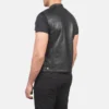 Stylish Black Leather Biker Vest for Men