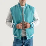 Blue and White Varsity Letterman Jacket