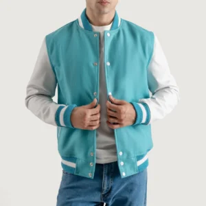 Blue and White Varsity Letterman Jacket
