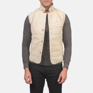 Off-White Suede Vest for Casual Wear