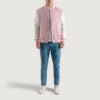 Pink and White Varsity Letterman Jacket