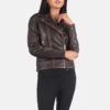 Quilted Vintage Brown Biker Jacket with Rugged Motorcycle Styling