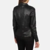 Women's Black Leather Jacket with Biker-Inspired Design