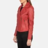Classic Red Leather Motorcycle Jacket for a Confident Fashion Look
