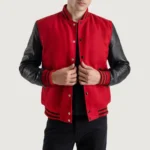 Red and Black Varsity Letterman Jacket