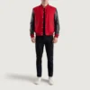 Red and Black Varsity Jacket detailed design