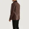 Brown Fur-Trimmed Leather Coat