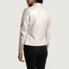 Quilted Silver Leather Moto Jacket Designed for a Bold Fashion Look