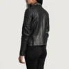 Black Leather Moto Jacket Designed with Distinctive Studded Details
