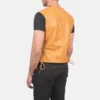 Classic Brown Leather Vest in Tan Finish