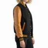 Gold Sleeve Varsity Jacket for Women Front View