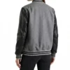 Women's Two-Tone Grey Black Varsity Outerwear