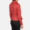 Stylish Red Leather Moto Jacket for Casual Everyday Outfits