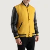 Yellow and Black Letterman Jacket side view