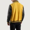 Yellow and Black Varsity Letterman Jacket back view