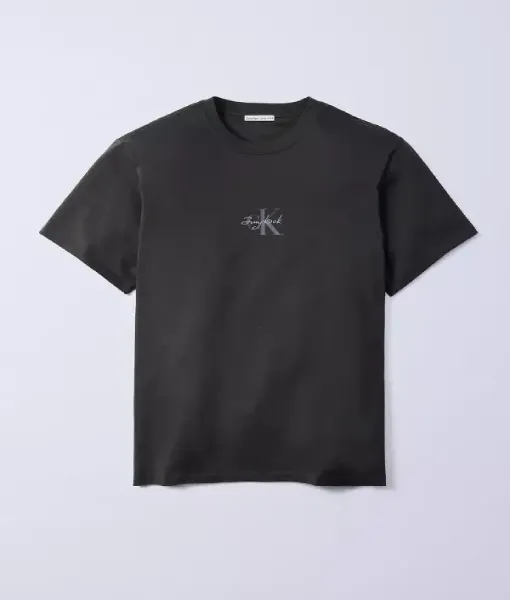 Jungkook x Calvin Klein Black Monogram T-Shirt front view
