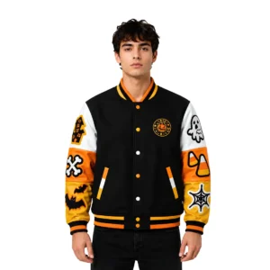 Spooky Boo Halloween 2026 Varsity Jacket with Festive Design