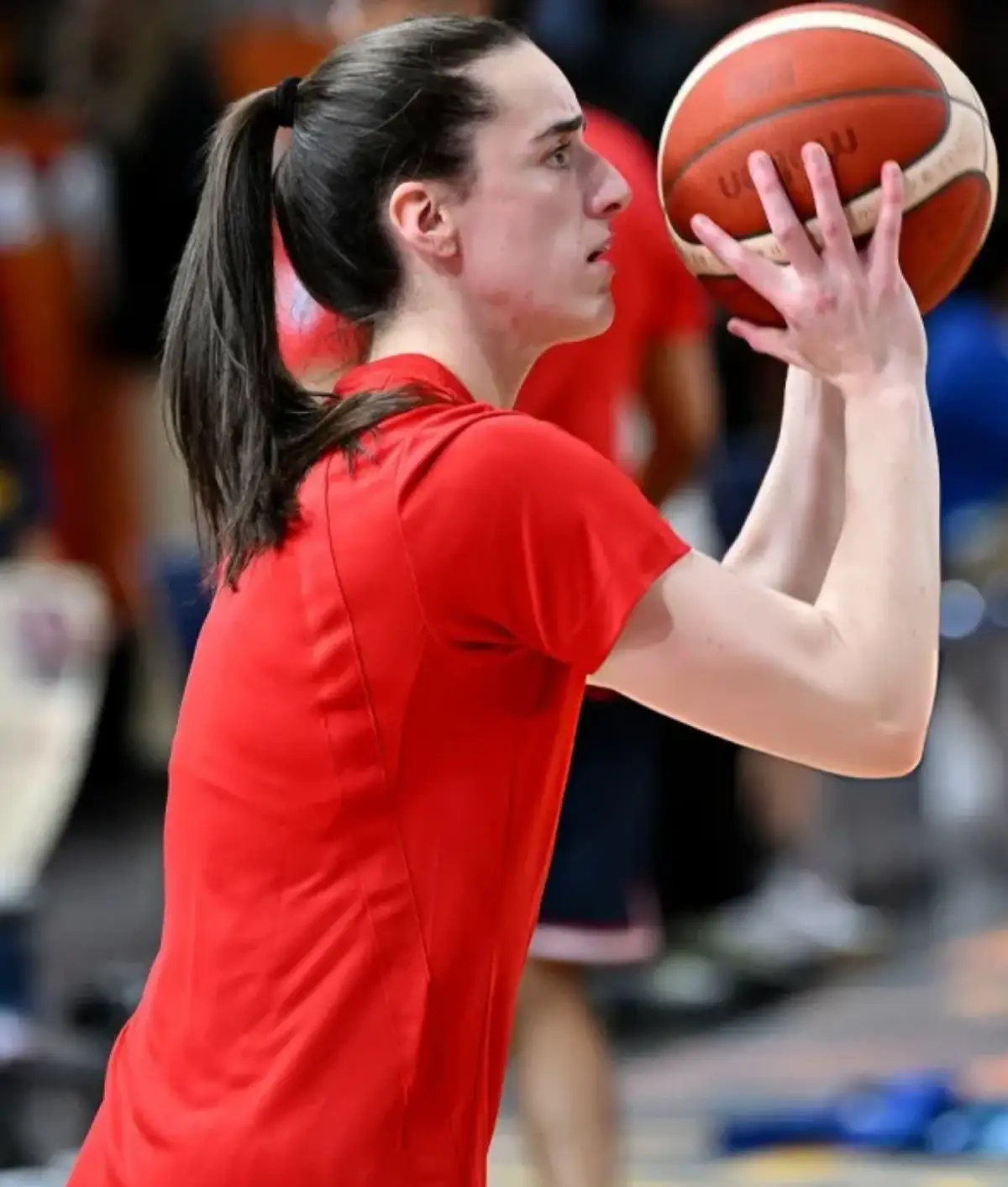 Caitlin Clark FIBA Women’s Basketball World Cup Red T-Shirt Back View
