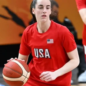 Caitlin Clark FIBA Women’s Basketball World Cup 2026 Red T-Shirt Front View